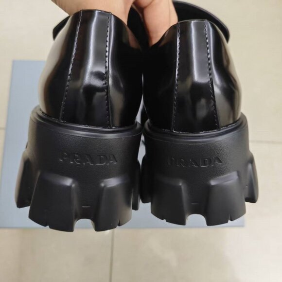 Prada Women's Shiny Black Loafers - Picture 6 of 6